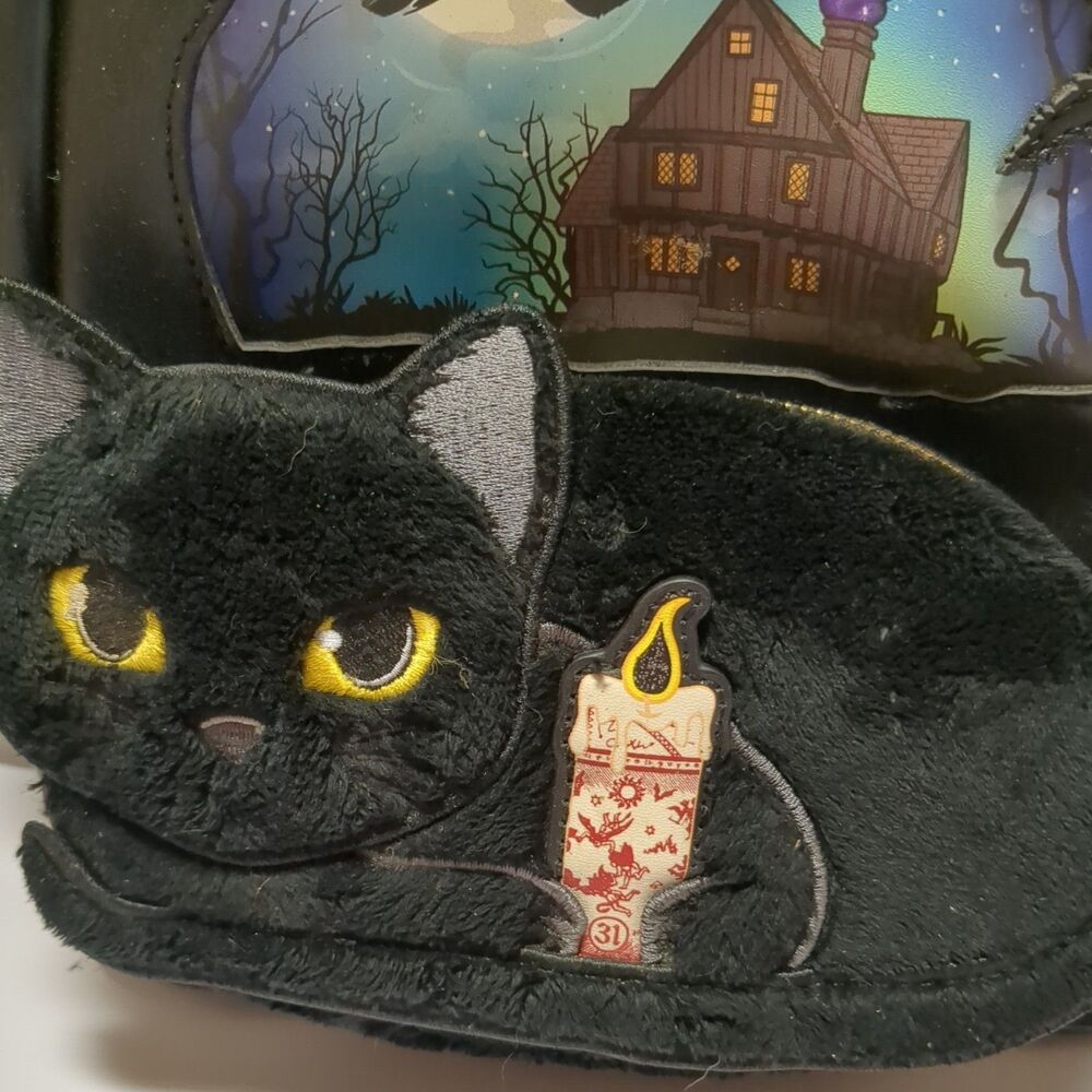Black Cat Haunted House Mini Backpack - Black - Picture 2 of 9